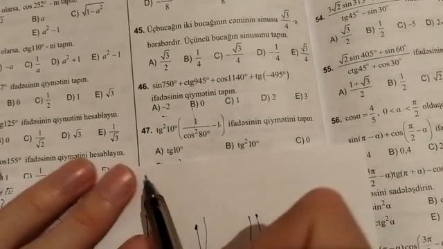 Test toplusu Triqonometrik funksiyalar 2 ci hissə bütün izahlar смотреть онлайн