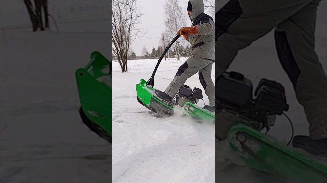 Самодельный Мотосноуборд,киткомплект,первый выезд смотреть онлайн