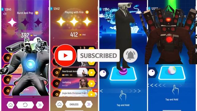 Cameraman Vs Cameraman Titan Vs Camerawoman Vs Speaker Man Tiles Hop EDM Rush