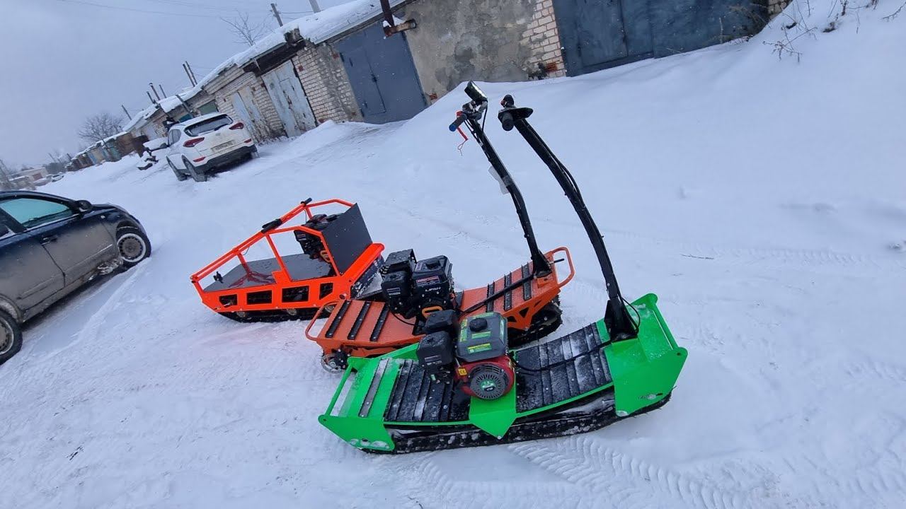 Самодельный Мотосноуборд Первый выезд,выживали как могли) смотреть онлайн