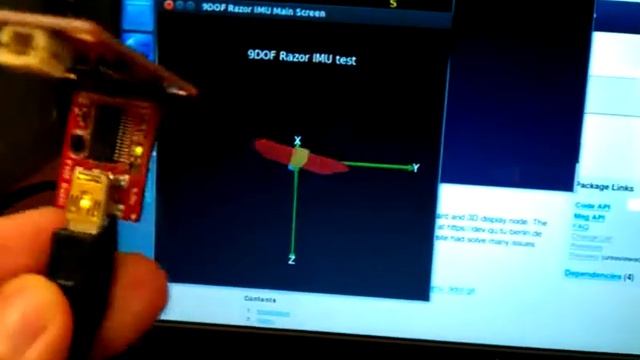 Razor IMU 9DOF demonstration for ROS package razor_imu_9dof смотреть онлайн