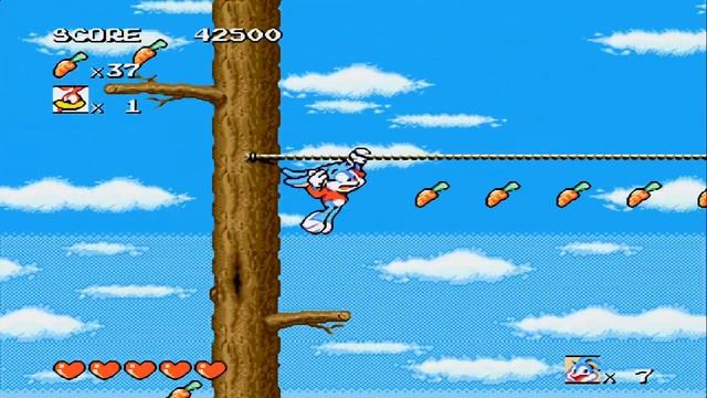 Tiny Toon Adventures: Buster's Hidden Treasure (Sega Genesis) Part 1- Saving friends in the forest смотреть онлайн