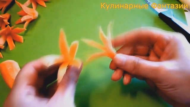 How to Make Flower of Carrots! Art in Carrot! Cucumber Garnish! Как Сделать Лилии из Морковки! смотреть онлайн