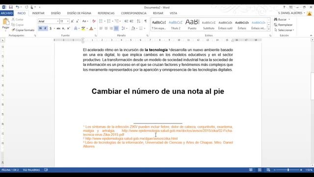 Cambiar el número de una nota al pie смотреть онлайн