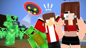 На землю прилетел злой пришельц Анимация для Майнкрафта