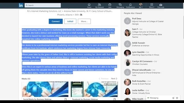 Linkedin Profile Review for Rita J. Cartwright смотреть онлайн