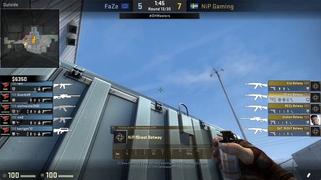 CSGO: POV NiP f0rest vs FaZe (30/14) nuke @ DH Masters Malmö 2017 смотреть онлайн