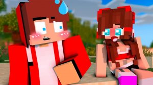 Джей Джей и сестра Майки на острове - Анимация МАЙНКРАФТ