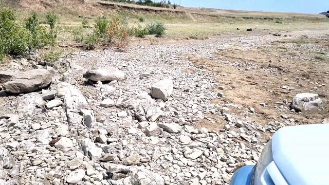 Car Stuck Girl In Water Pedalpumping Try To Unstuck Offroad Pajero 4x4