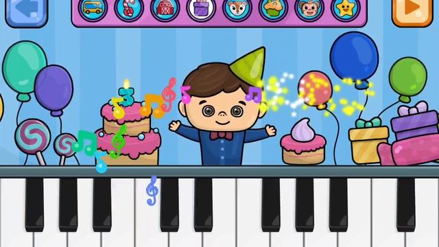 С Днем Рождения тебя! Играй и пой! Давай поиграем на пианино! Игры для детей. Мультики для малышей смотреть онлайн