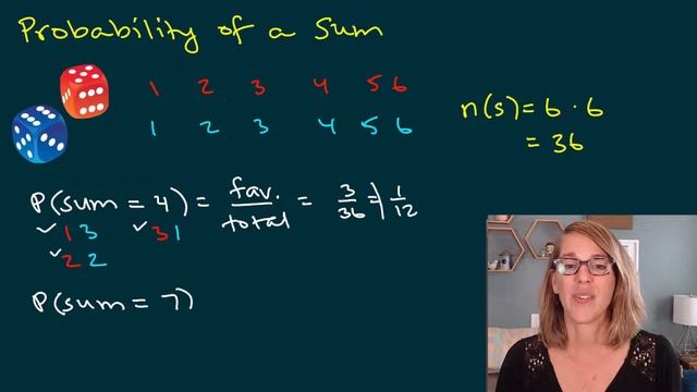 Probability of A Sum of Two Dice | Probabilities with Dice смотреть онлайн
