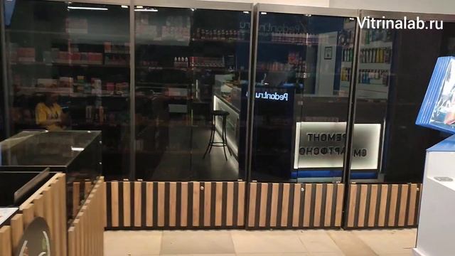 Тонировка табачных витрин профессиональной металлизированной пленкой. смотреть онлайн