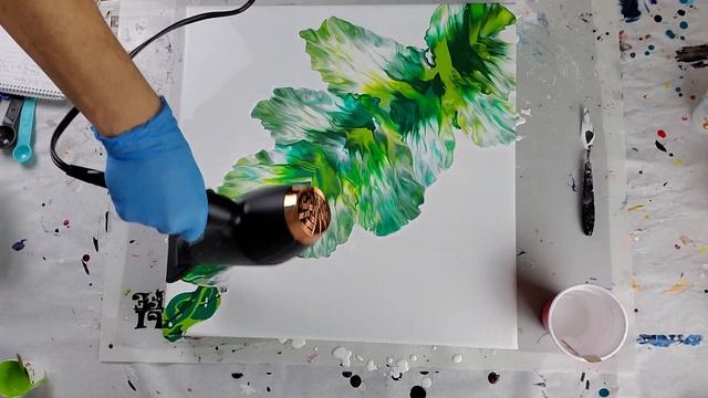 Acrylic Pour Painting | Dutch Pour Technique - Olive Color Scheme смотреть онлайн