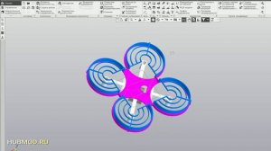 Микроб 20 Дрон Квадрокоптер  Трехмерная модель Компас 3д