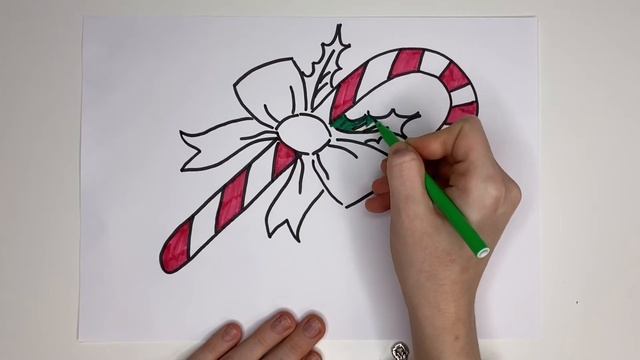 candy cane| cómo dibujar una piruleta de año nuevo смотреть онлайн
