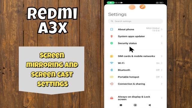 Screen Mirroring And Screen Cast Settings | How To Use Screen Mirroring And Screen Casting Redmi A3