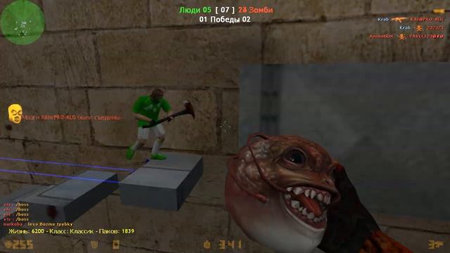Играю в кс 1.6 на зомби сервере + взлом аммо смотреть онлайн