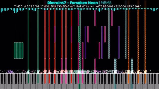 [Black MIDI] Dimrain47 - Forsaken Neon | MBMS | 320,000 Notes смотреть онлайн