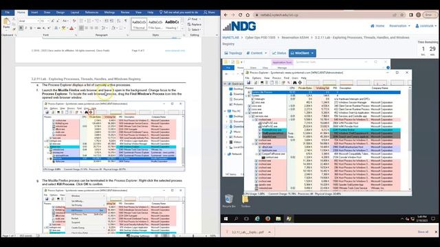 3.2.11 Lab - Exploring Processes, Threads, Handles, and Windows Registry смотреть онлайн