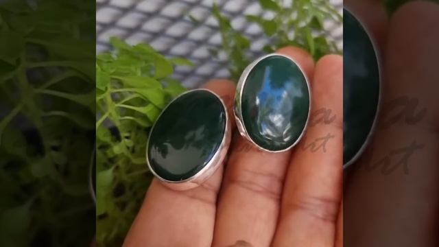 925 Ayar, Yeşim Taşlı, Elişi Gümüş Yüzük ve Küpeler смотреть онлайн