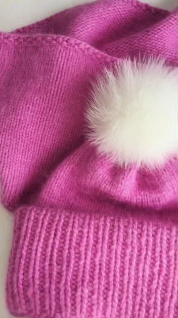Нежно розовый комплект из пуха норки @_mezhevich.knit смотреть онлайн