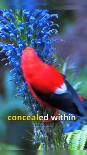 Rare Beauty: A Bird With Red Colored Bill: Hawaiian Honeycreeper :The 'I'iwi #birdwatching #rarebir