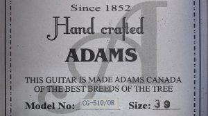 Гитара Adams CG 510-OR - Наш сосед ( Эдита Пьеха )
