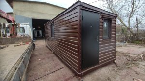 Бытовка дачная вагончик блок контейнер 2.40х7х2.40м с утеплением 100мм в цвете шоколад