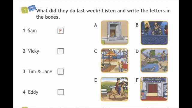 Spotlight 4 Workbook Audio Ex. 1, P. 58