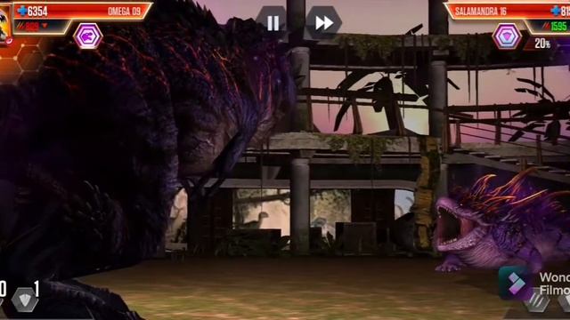 Jurassic world the game Omega 09 vs Salamandra 16 probando batallas de jefes смотреть онлайн