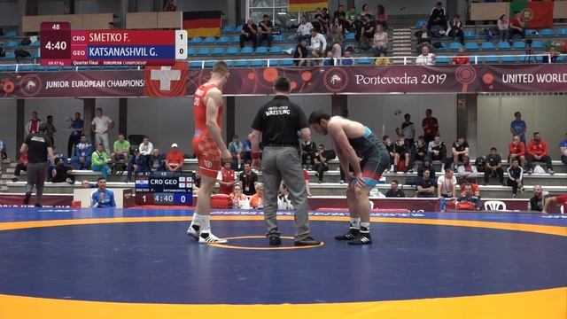 1/4 GR - 87 kg: F. SMETKO (CRO) v. G. KATSANASHVIL (GEO) смотреть онлайн