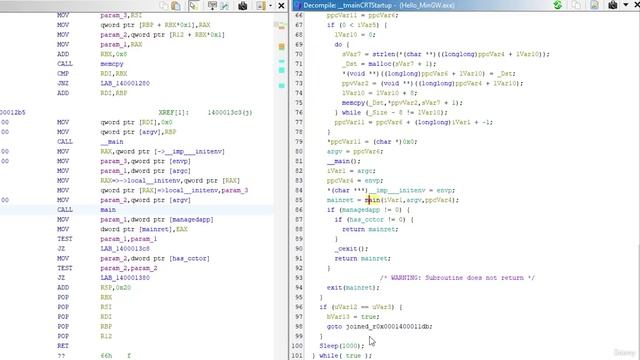 9. Ghidra basics 7. Lab finding main 1 MinGW and VisualStudio C++ applications смотреть онлайн