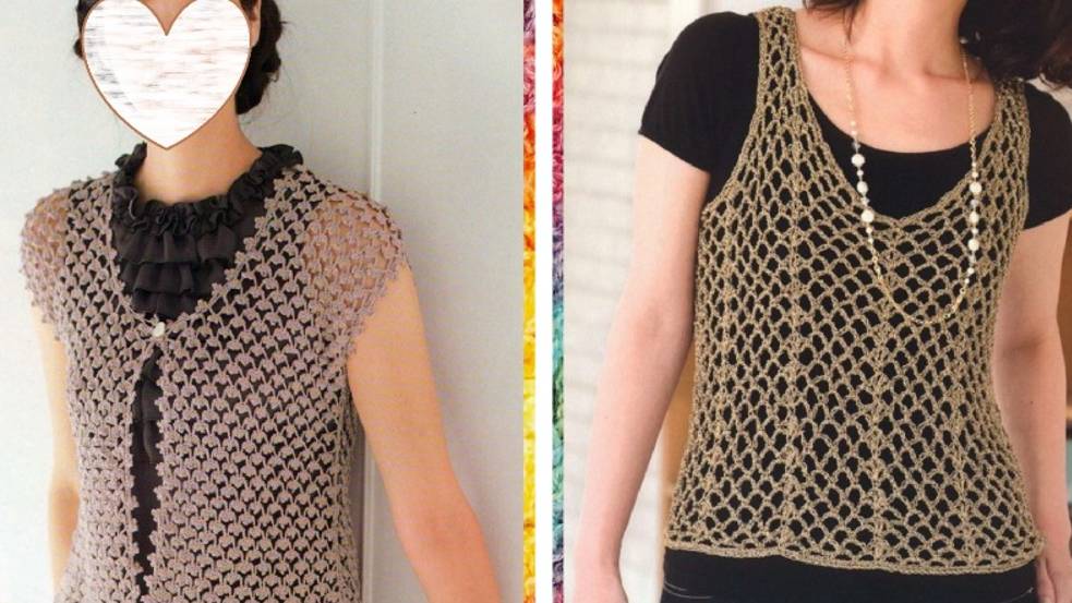 Подборка кофточек с узором "СЕТКА",связанные крючком. смотреть онлайн