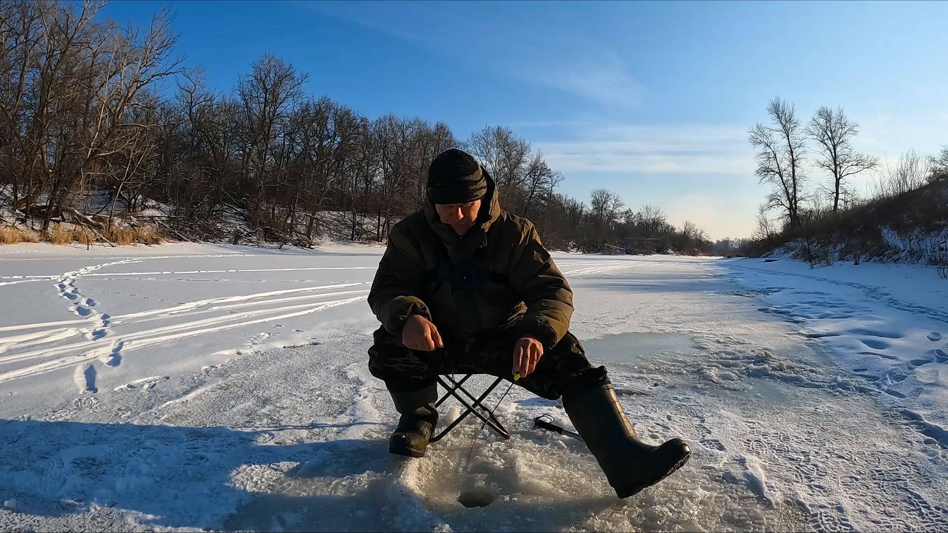 Рыбалка в середине февраля в ясную погоду смотреть онлайн
