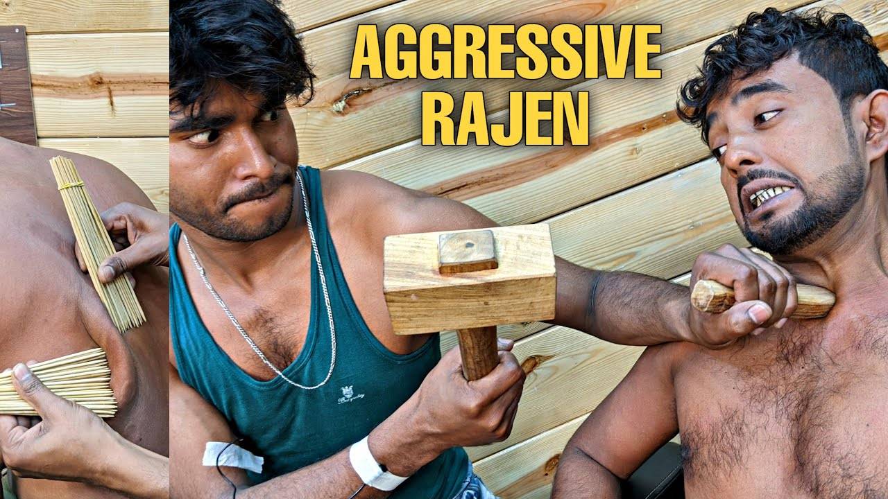 Neck Massage with Hammer ｜ Wooden Sticks Body Massage ｜ Neck Cracking by Master Rajen ｜ ASMR смотреть онлайн