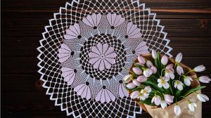 Салфетка "Подснежники". Часть 2