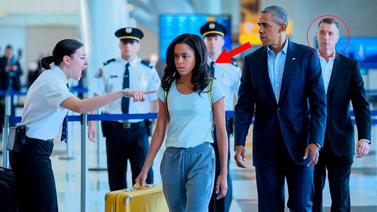 Сотрудники Аэропорта Выгнали Сашу Обаму, Но Она Пожалела Обо Всем, Когда Прибыл Ее Отец Барак Обама