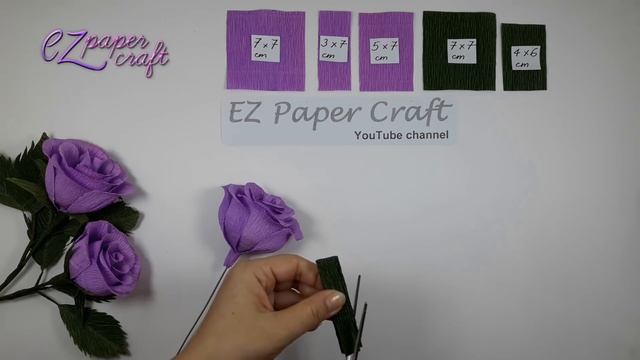 How to make ROSE paper flower from crepe paper | Paper craft tutorial смотреть онлайн