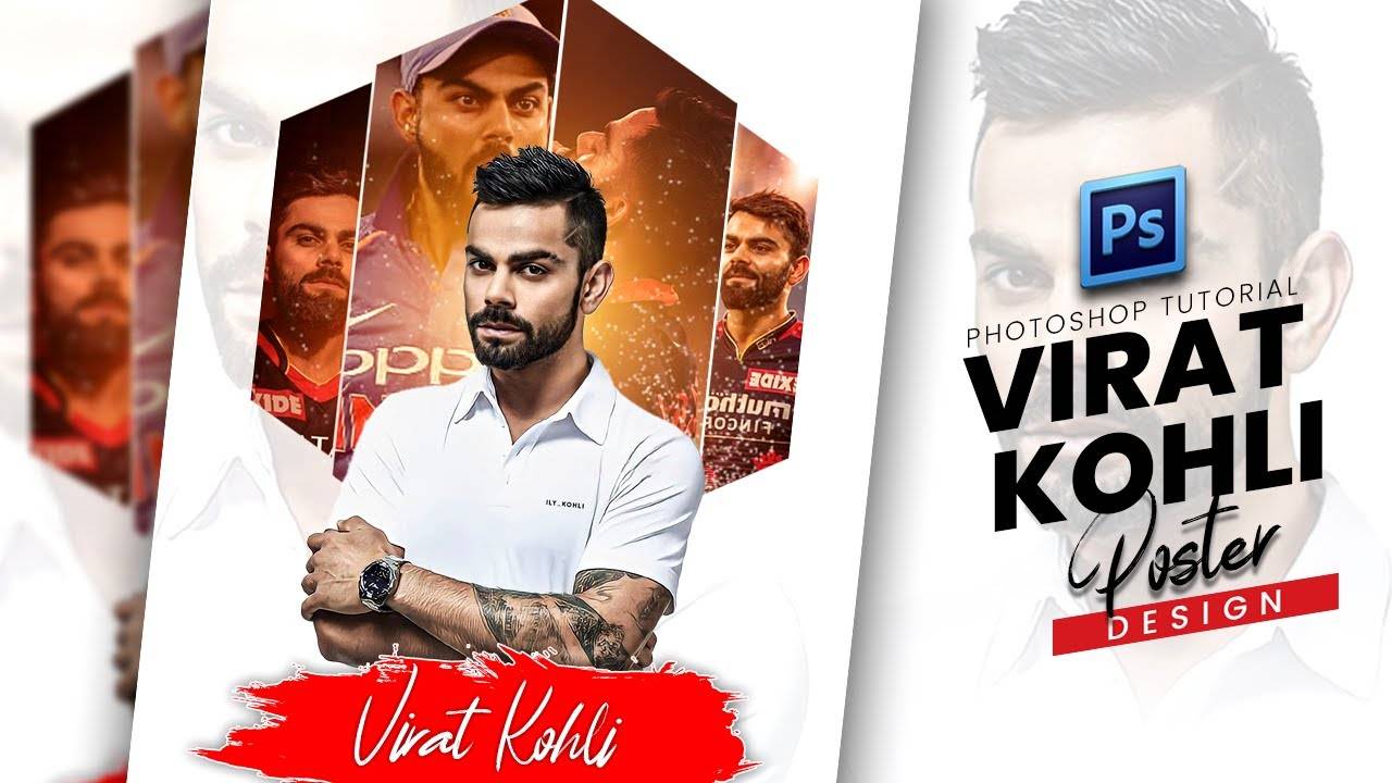 Упрощенный дизайн плаката Вират Кохли： Советы и рекомендации по фотошопу ｜ 2025 смотреть онлайн