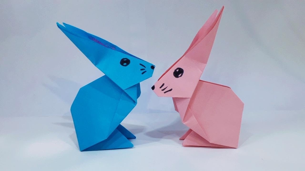 Заяц кролик из бумаги. Оригами кролик. смотреть онлайн