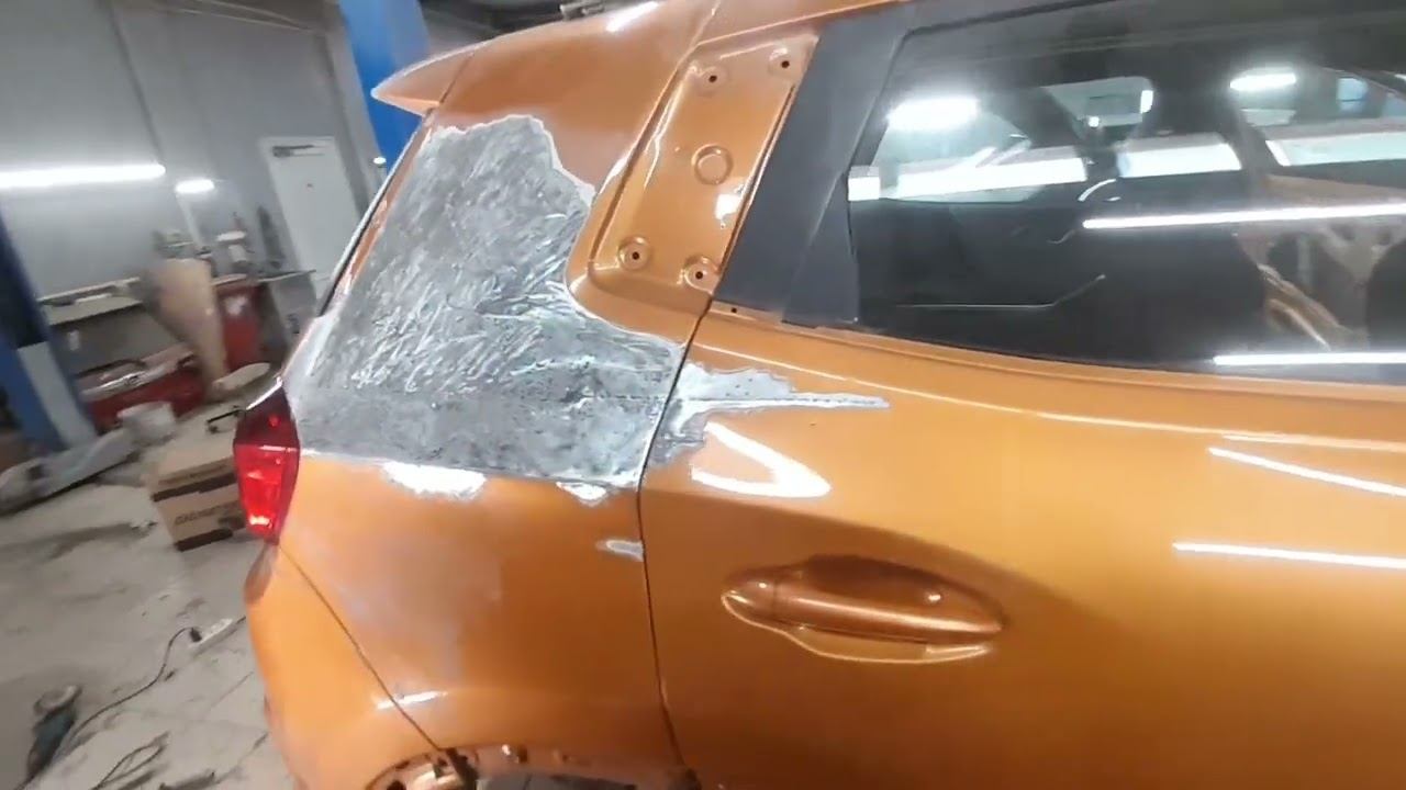 Ремонт заднего правого крыла, задней и передней дверей Chery Tiggo 4