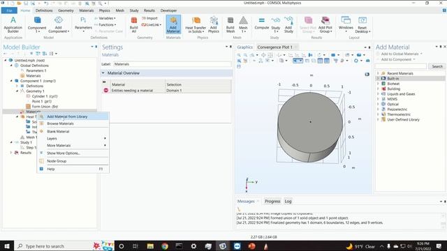 Transient Heat Transfer (Cooling) of Solids in COMSOL with Radiation/Convection Boundary Conditions смотреть онлайн