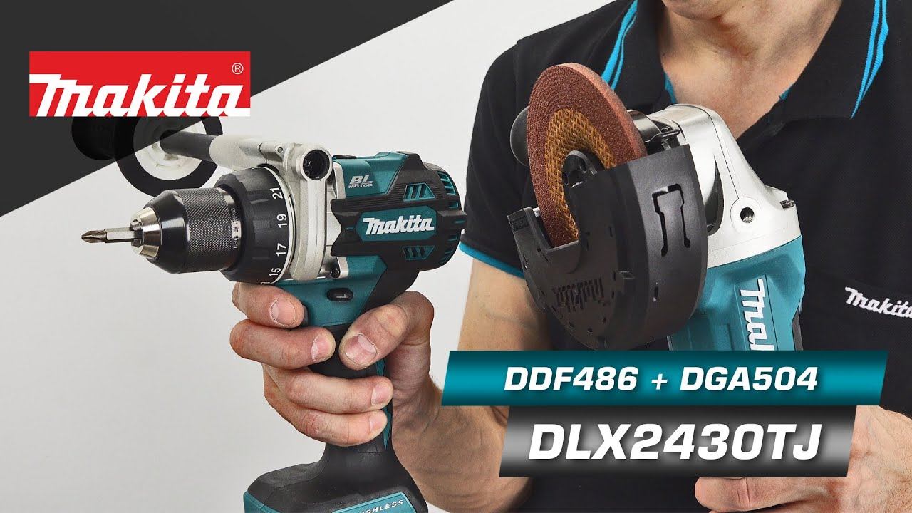 Makita DLX2430TJ набор УШМ DGA504 + дрель-шуруповёрт DDF486 в кейсе Makpack 3! Новинка 2021! смотреть онлайн