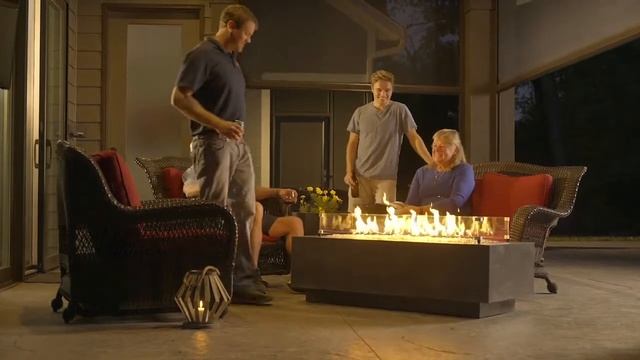 The Outdoor GreatRoom Company Cove Midnight Mist Linear Gas Fire Pit Table смотреть онлайн