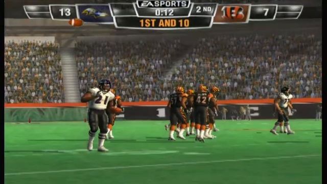 Madden NFL 10 (PS2) ravens vs bengals (CPU vs CPU) смотреть онлайн