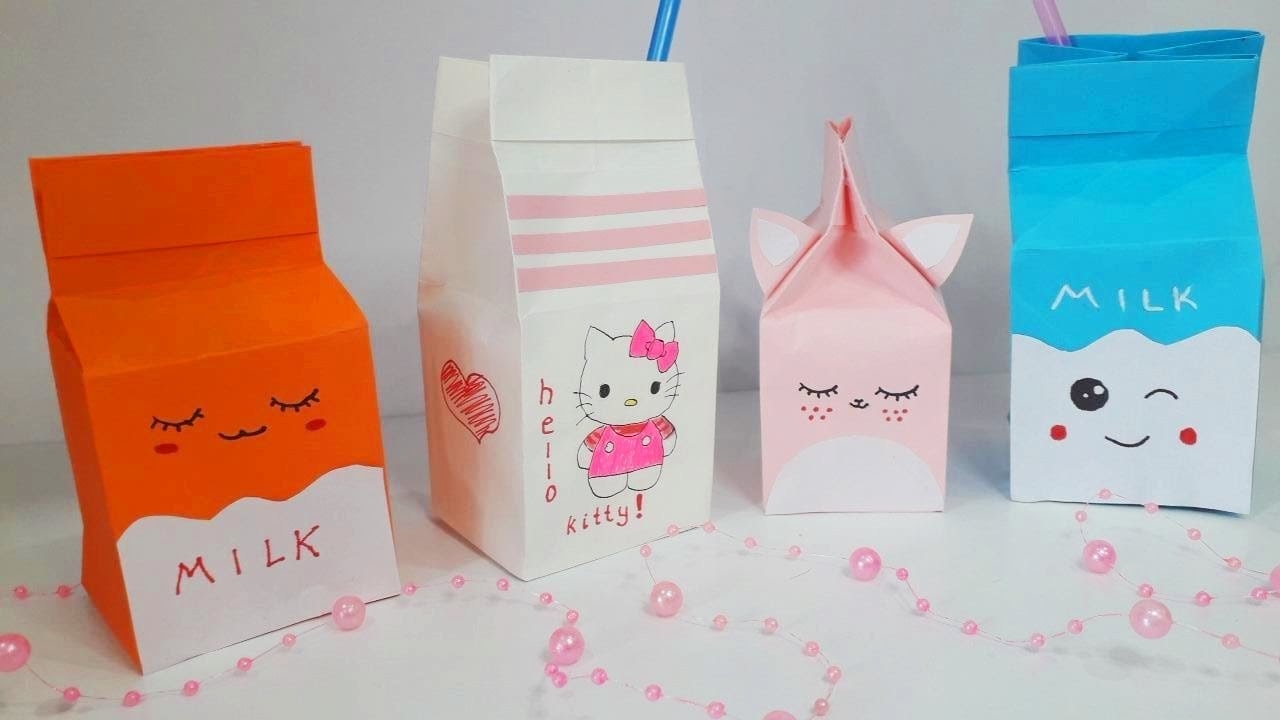 Коробочка молока из бумаги | DIY зверята | Оригами коробочка Молока | смотреть онлайн