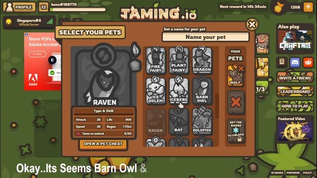 TAMING.IO - GIFT CODES GIVE AWAY SOON..! ( UNLOCKING MY PETS. ) смотреть онлайн
