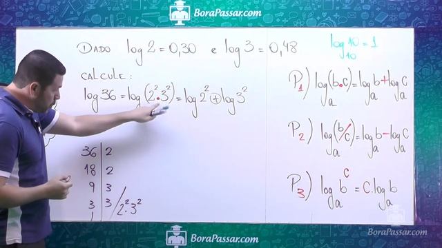 Resolução de exercício de logaritmo - Calcular log 36 смотреть онлайн