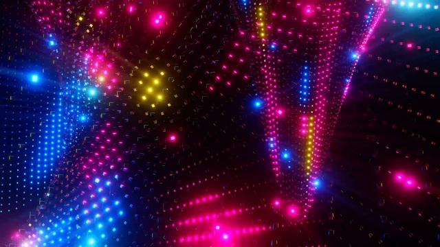 Neon Disco Fever: Retro-Futuristic VJ Loop For Synthwave Parties. 4K Looped Animation