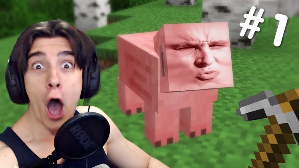 Встретил Сигму свинку minecraft! Титмаус Майнкрафт выживание без модов! #1